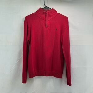 Izod Boys XL 14/16 Bright Red Quarter-Zip Sweater